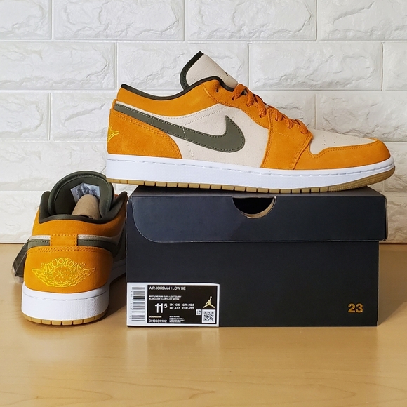 Air Jordan 1 Low SE Mens Size 11.5 / Womens 10 Ceramic Olive Orange DH6931-102
